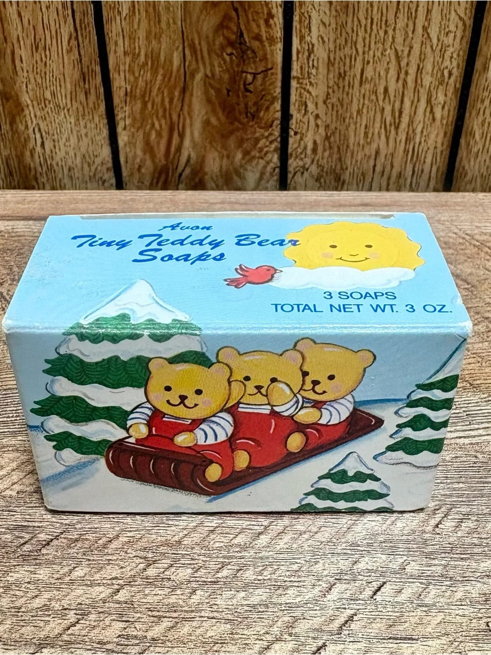 Vintage 1988 Avon Tiny Teddy Bear Soaps - Set of 3 - New in Original Box